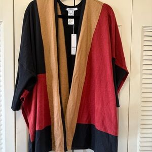 chicos color block open cartigan sweater